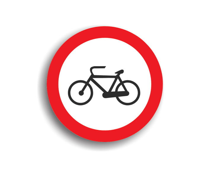 Accesul interzis bicicletelor, indicatoare rutiere