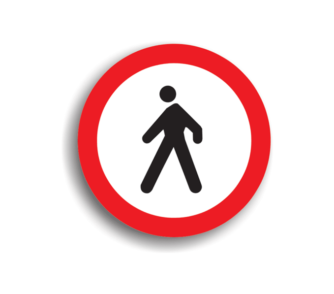 Accesul interzis pietonilor, indicatoare rutiere