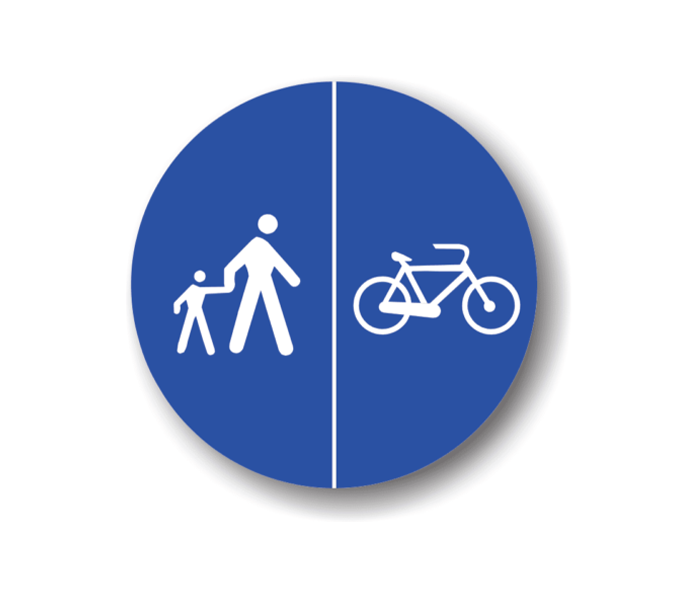 Delimitare piste pentru pietoni și biciclete, indicatoare rutiere