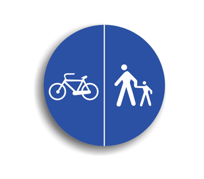 Delimitare piste pentru pietoni și biciclete, indicatoare rutiere