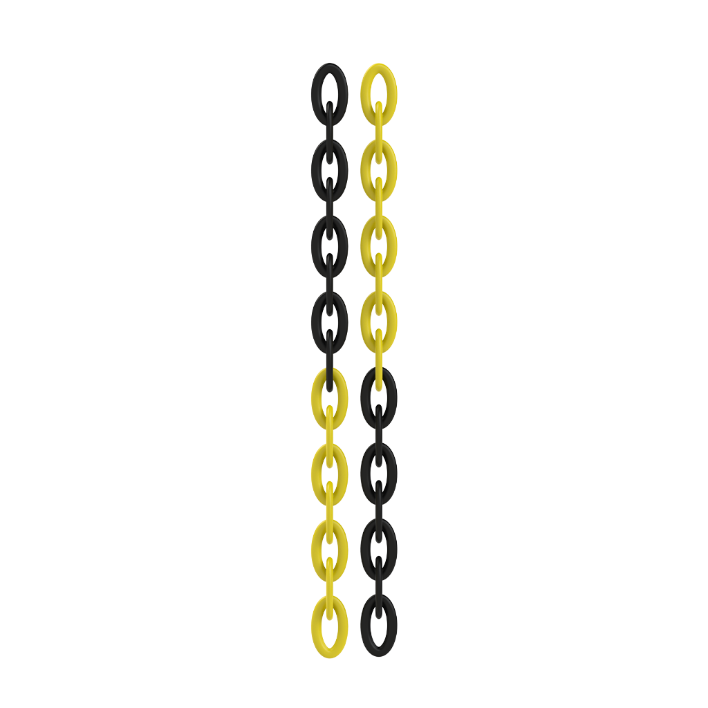 Lanț din Plastic Rola, Galben+Negru, 8mm x 25m