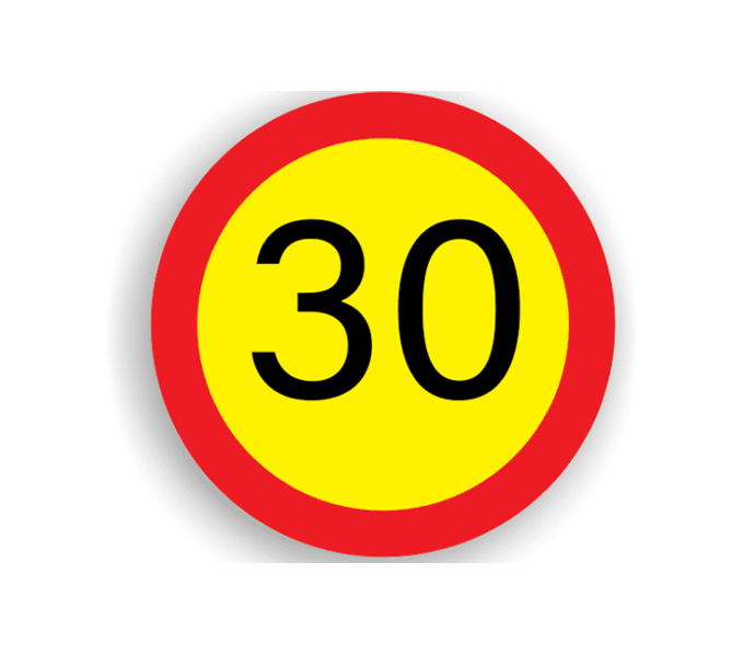 Limitare de viteză 30 km/h, indicatoare rutiere