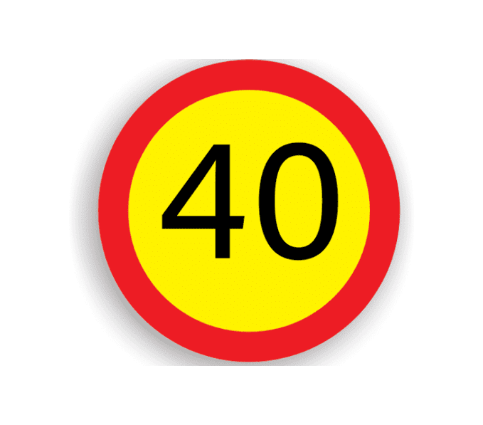 Limitare de viteză 40 km/h (60 cm – CLASA I)