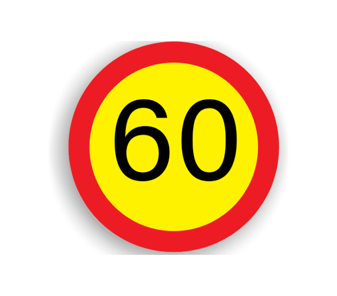 Limitare de viteză 60 km/h, indicatoare rutiere