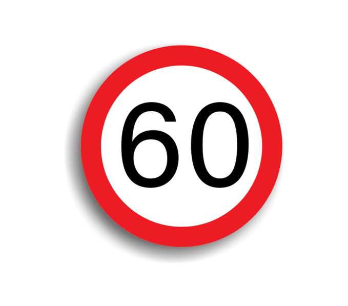 Limitare de viteză 60 km/h, indicatoare rutiere