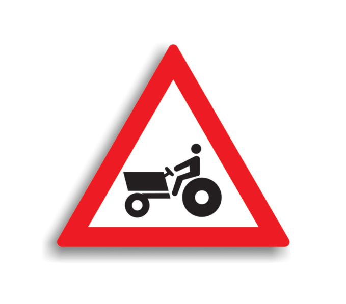 Mașini și utilaje agricole, indicatoare rutiere