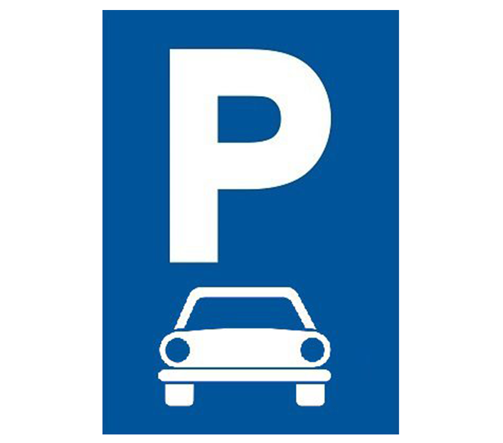 Parcare destinata autoturisme, indicatoare rutiere