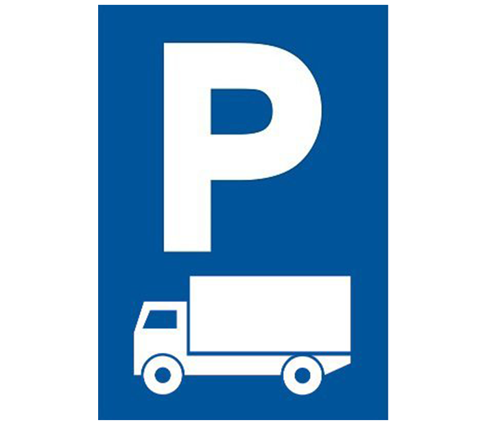 Parcare destinata TIR, indicatoare rutiere