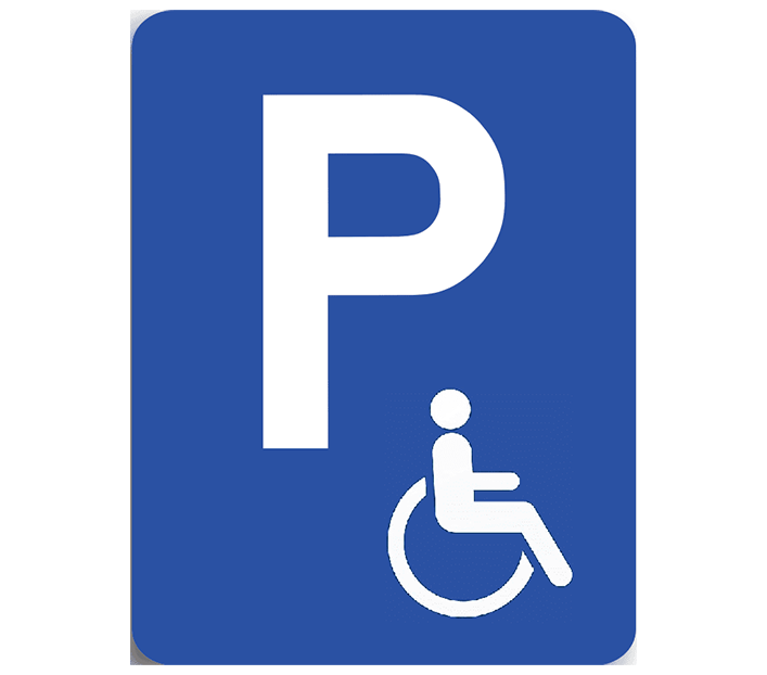 Parcare pentru persoane cu dizabilitati, indicatoare rutiere