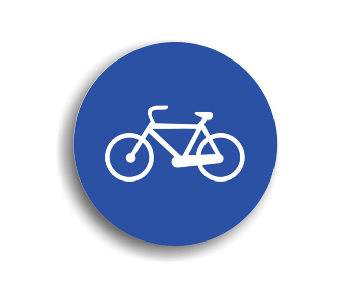Pistă pentru biciclete și trotinete electrice, indicatoare rutiere
