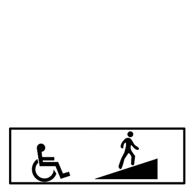 Rampă pentru persoane cu handicap locomotor, indicatoare rutiere