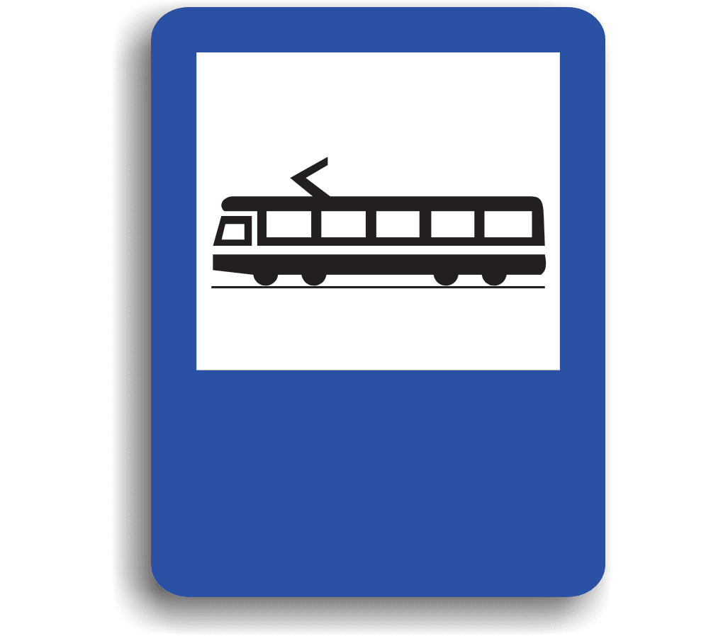 Stație de tramvai, indicatoare rutiere